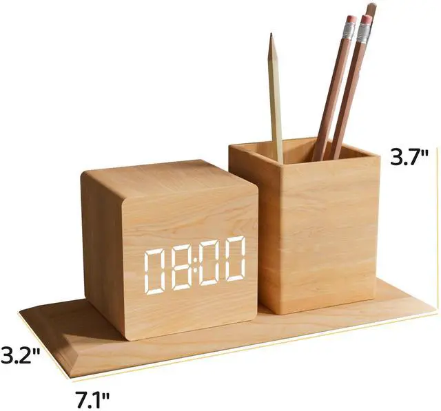 Alt view image 7 of 7 - Alarm Clock for Bedrooms, Silent Alarm Clock for Students, Smart LED Digital Alarm Clock, Three Alarm Settings, 3-Level Brightness, Silent Auto Off Screen