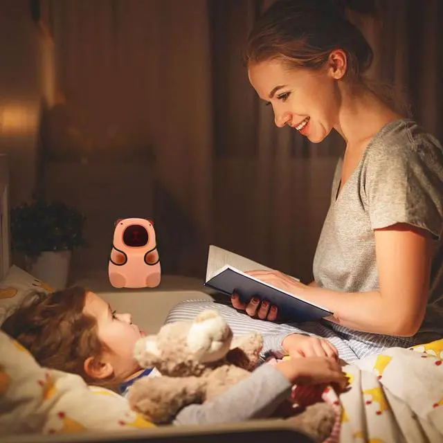 Alt view image 3 of 7 - Capybara Night Light for Kids - Adjustable 3 Brightness Levels & 7 RGB Colors, Squishy Animal Decor & Portable Charging Touch Lamp