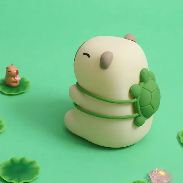 Alt view image 5 of 7 - Capybara Night Light for Kids - Adjustable 3 Brightness Levels & 7 RGB Colors, Squishy Animal Decor & Portable Charging Touch Lamp