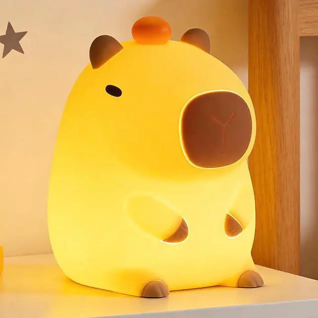 Main image of Capybara Night Light, Cute Capybara Lamp, Silicone Dimmable Nursery Nightlight, Rechargeable LED Bedside Lamp with 20 Minutes Timer & Tap Control Baby Girls Women Bedrooms, Living Room
