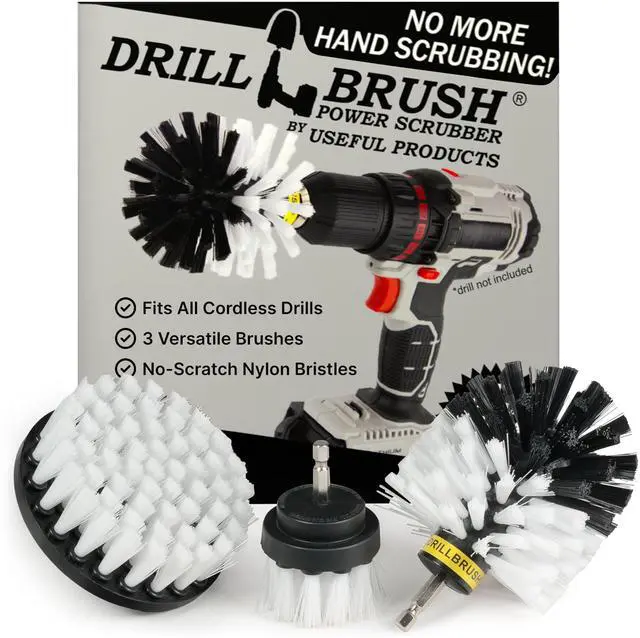 Main image of Car Detailing Kit | Drill Brush Set Soft Bristle Power Scrubber Attachments for Cleaning Car Interior, Upholstery, Carpet, Seats, Wheels, Rims, Dash, Console, and Trim - Nylon Scrub Brush