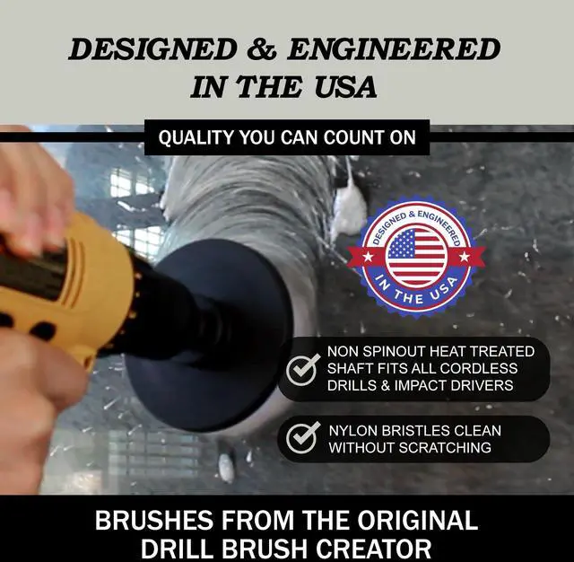 Alt view image 5 of 7 - Car Detailing Kit | Drill Brush Set Soft Bristle Power Scrubber Attachments for Cleaning Car Interior, Upholstery, Carpet, Seats, Wheels, Rims, Dash, Console, and Trim - Nylon Scrub Brush