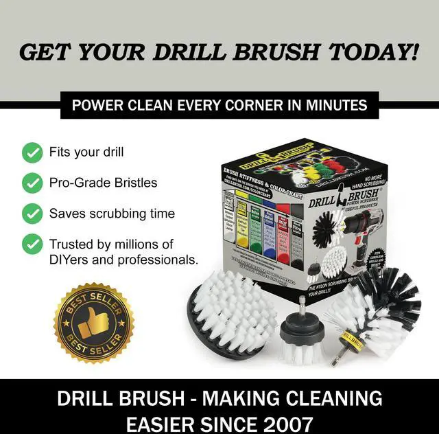 Alt view image 6 of 7 - Car Detailing Kit | Drill Brush Set Soft Bristle Power Scrubber Attachments for Cleaning Car Interior, Upholstery, Carpet, Seats, Wheels, Rims, Dash, Console, and Trim - Nylon Scrub Brush