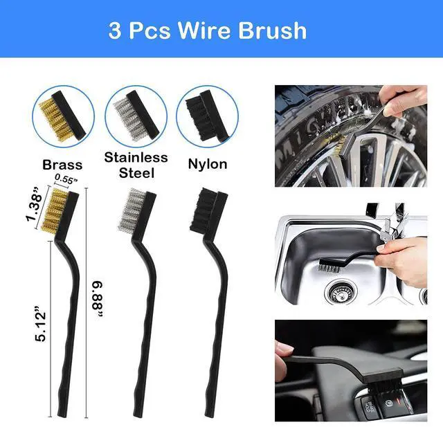 Alt view image 6 of 6 - 20Pcs Car Wheel Tire Detailing Brush Set,Car Detailing kit,Car Detailing Brushes,Auto Detailing Drill Brush Set,17" Long Handle Rim Wheel Brush,Tire Brush,Car Cleaning Kit for Wheels,Interior,Exterior