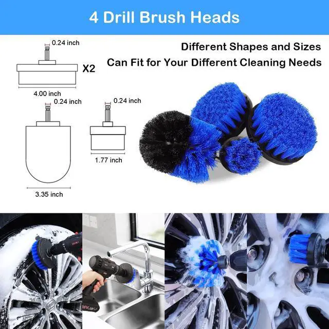 Alt view image 3 of 6 - 20Pcs Car Wheel Tire Detailing Brush Set,Car Detailing kit,Car Detailing Brushes,Auto Detailing Drill Brush Set,17" Long Handle Rim Wheel Brush,Tire Brush,Car Cleaning Kit for Wheels,Interior,Exterior