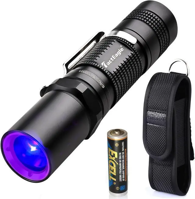 Main image of 365nm Black Light Flashlight, UV Flashlight, Black Light Flashlight Mini for Pet Urine Detection, Resin Curing, Blood Tracking, A/C Leak, Scorpion, Uranium Glass