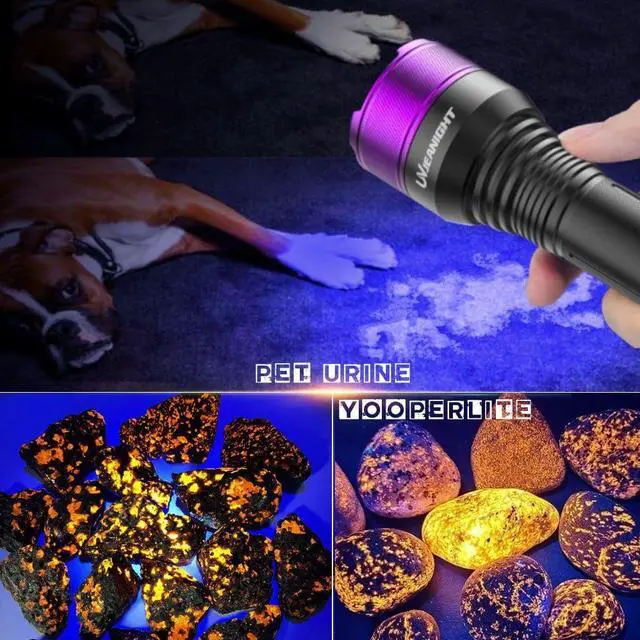 Alt view image 6 of 6 - Blacklight Flashlight 365nm UV Black Light Ultra Violet Filtered LEDs for Yooperlite Hunting, Pet Urine Detection, Resins, Scorpions, Car Leaks