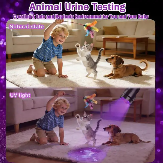 Alt view image 2 of 7 - NGE01 365nm UV Black Light Flashlight, Portable One Mode LED Ultraviolet Pocket Flashlight for Pet Urine Stains, Curing UV Glue, Scorpions, Resin, Leak Detection