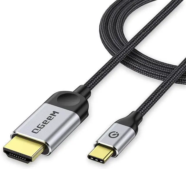 Main image of USB C to HDMI Cable Adapter 6FT 4K, USB Type C to HDMI Thunderbolt 3/4 Compatible for iPhone 16, Galaxy, MacBook Pro/air, IPad pro, Surface,Dell XPS, HP, Thinkpad, Pixelbook, and More-Matte gray