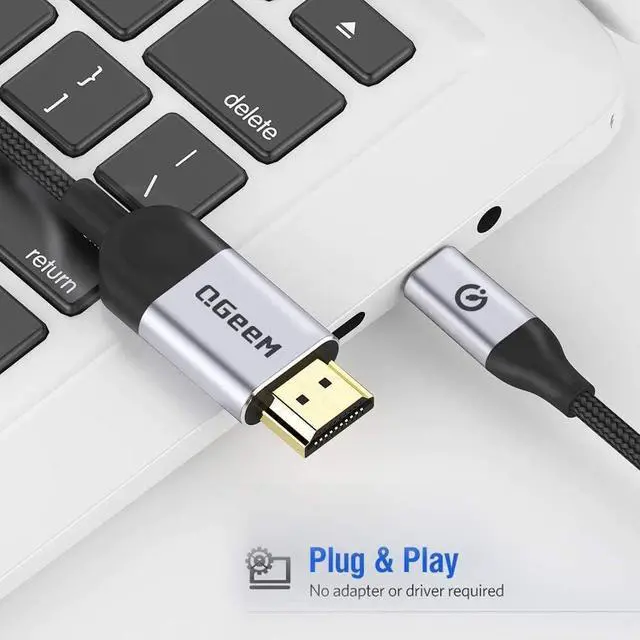 Alt view image 3 of 7 - USB C to HDMI Cable Adapter 6FT 4K, USB Type C to HDMI Thunderbolt 3/4 Compatible for iPhone 16, Galaxy, MacBook Pro/air, IPad pro, Surface,Dell XPS, HP, Thinkpad, Pixelbook, and More-Matte gray