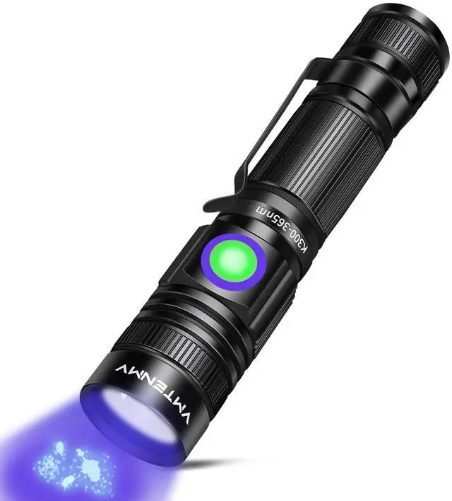 Main image of UV Flashlight Black Light USB Rechargeable 365nm Blacklight Mini, Woods lamp Portable Handheld Powerful LED Ultraviolet Lights Flashlights, Focus Adjustable for Resin Curing, Pet Urine Detection