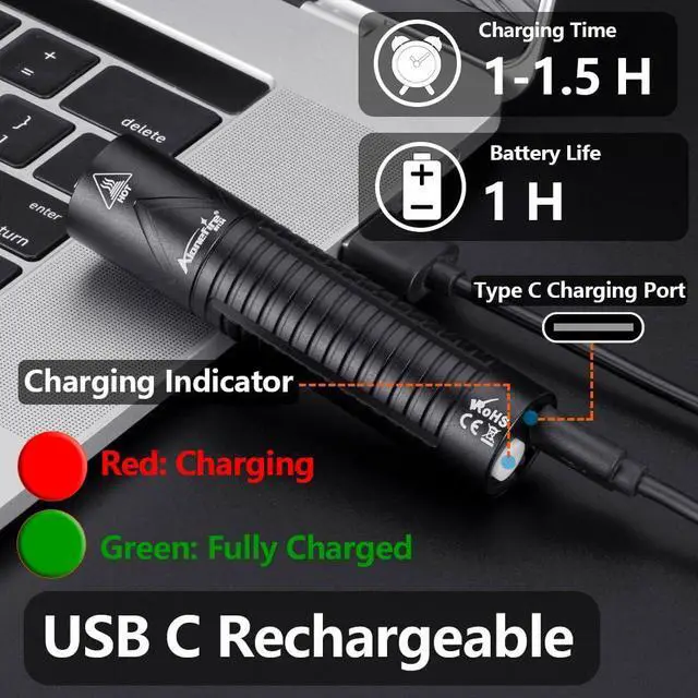 Alt view image 5 of 7 - SV134 365nm UV Blacklight USB-C Rechargeable Mini Flashlight Pet Urine Detector Money Verification Resin Curing