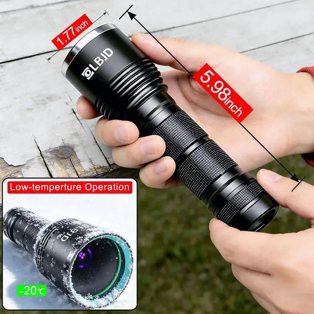 Alt view image 6 of 7 - Black Light Flashlight, 365NM Rechargeable Filtered UV Flashlights with High Power Battery for pet Urine Detection, Resin Curing, Scorpions, Rocks Hunting, Car Leaks