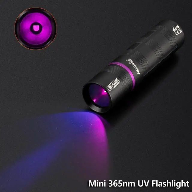 Alt view image 3 of 7 - SV135 Mini 365nm UV Flashlight USB C Rechargeable Blacklight Woods Lamp Money Detector Black Light for Pet Urine Detetector, Minerals, Rocks, AC Leaks with Built-in Battery