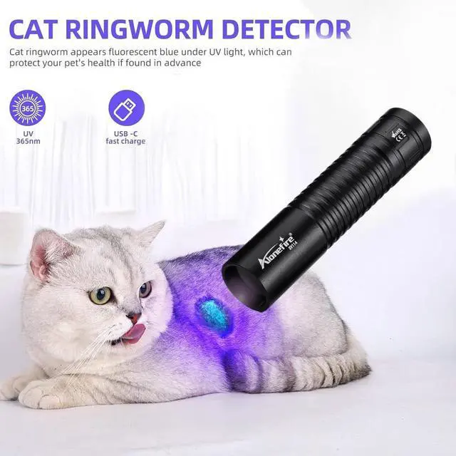 Alt view image 3 of 7 - SV114 Mini 365nm UV Flashlight USB C Rechargeable Black Light Woods Lamp Money Detector for Resin Curing, Pet Urine Detection, Scorpion, Fishing, Minerals, Rocks, Bed Bug, Leaks with Battery