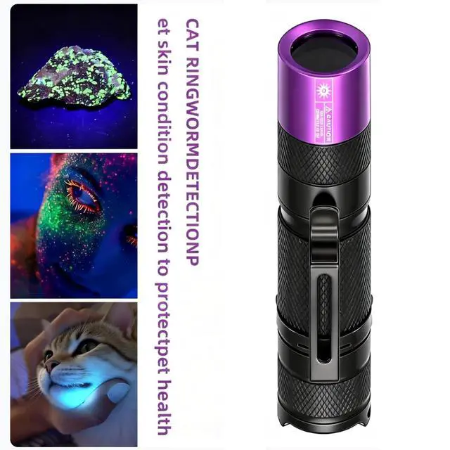Alt view image 3 of 7 - Mini 365nm UV Flashlight Blacklight Flashlights LED Black Light for Pet UrineDetection, Minerals, Scorpion Hunting, DryStains and Resin Curing