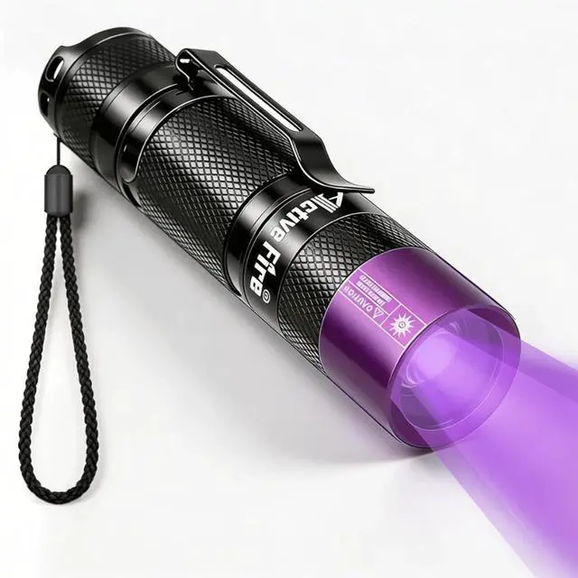 Main image of Mini 365nm UV Flashlight Blacklight Flashlights LED Black Light for Pet UrineDetection, Minerals, Scorpion Hunting, DryStains and Resin Curing