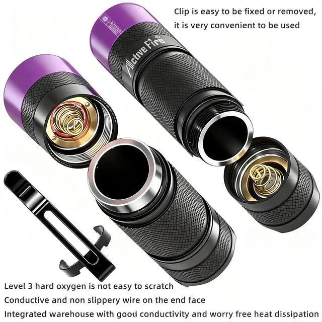 Alt view image 6 of 7 - Mini 365nm UV Flashlight Blacklight Flashlights LED Black Light for Pet UrineDetection, Minerals, Scorpion Hunting, DryStains and Resin Curing