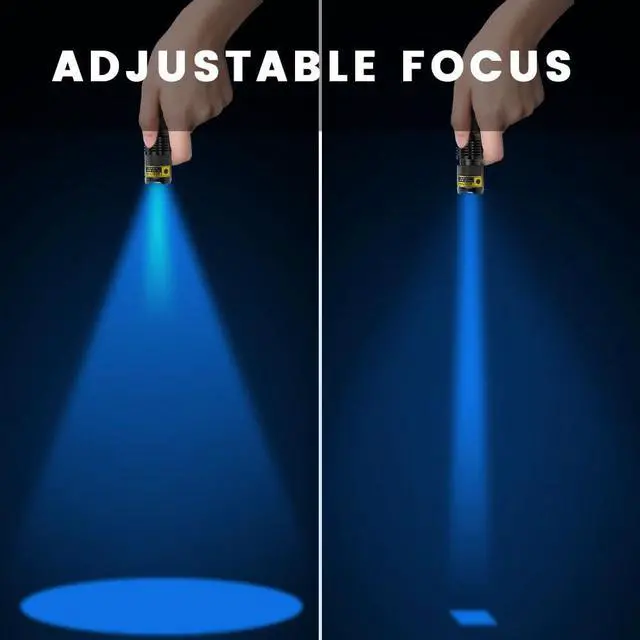 Alt view image 3 of 6 - Mini UV Flashlight 365nm - Lightweight, Portable, and Zoomable, Ideal for Detecting Anti-counterfeiting, Fluorescent Agents, and More - Batteries Not Included