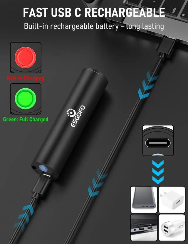 Alt view image 4 of 6 - 365nm UV Flashlight Mini, Ultraviolet Small Black Light Flash Lights USB C Rechargeable, Portable Handheld LED Blacklight for Pet Urine Detection Scorpion Resin Curing