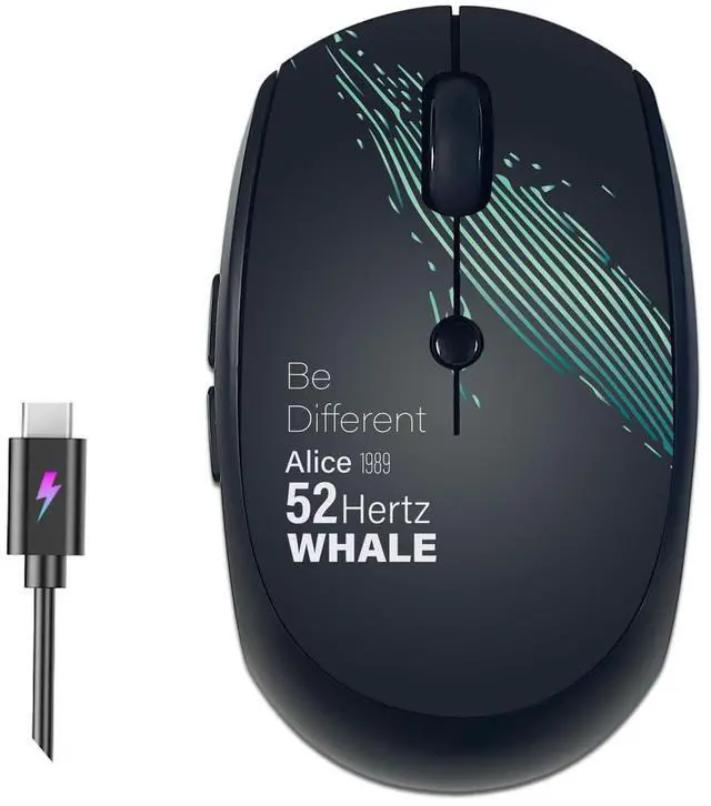 Main image of Wireless Mouse (Bluetooth+2.4G) Rechargeable Portable Silent Computer Mouse with Quiet Click and 3 DPI for Laptop/PC/Mac/MacBook/Chromebook/Surface Pro/iPad/Tablet (Whale1)