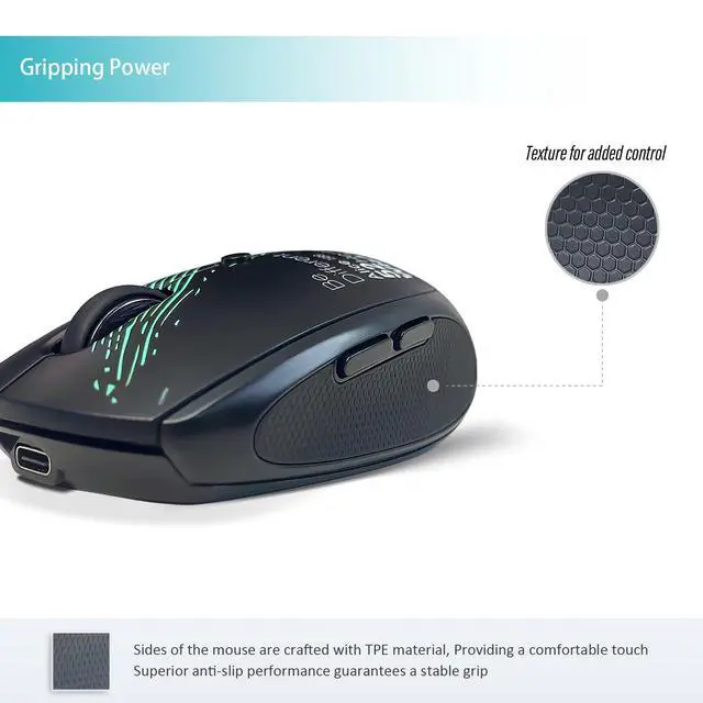 Alt view image 6 of 7 - Wireless Mouse (Bluetooth+2.4G) Rechargeable Portable Silent Computer Mouse with Quiet Click and 3 DPI for Laptop/PC/Mac/MacBook/Chromebook/Surface Pro/iPad/Tablet (Whale1)