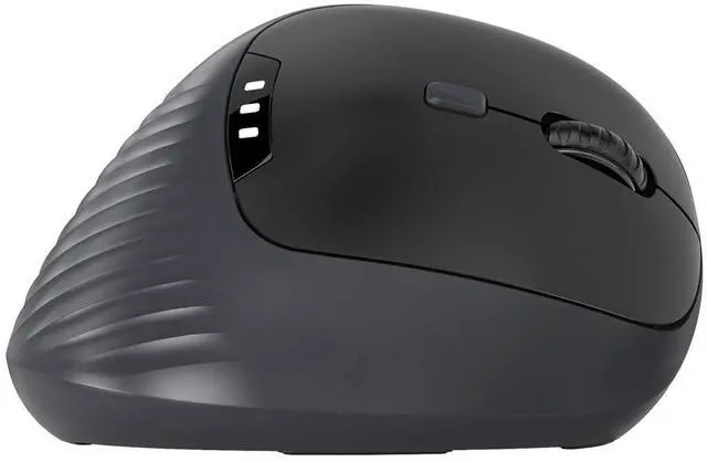 Main image of Ergonomic Vertical Wireless Mouse, Bluetooth 5.2/5.0 & 2.4G Tri-Mode, Type-C Rechargeable with Power Display, 6-Level Adjustable 8,000 DPI, Lightweight Quiet Click for Laptop Mac - Black