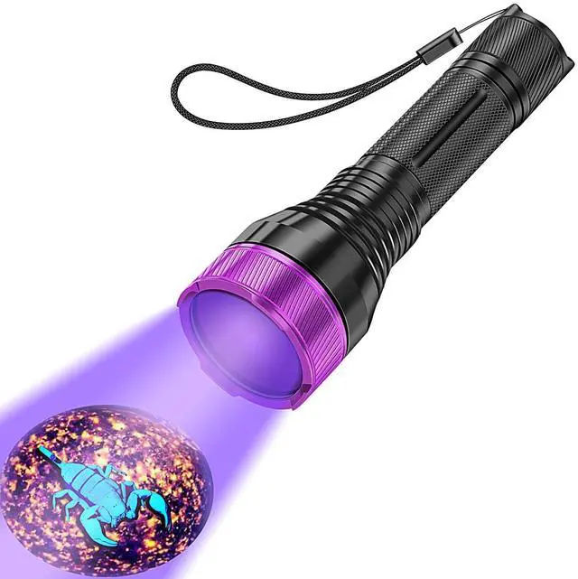 Main image of 365nm Black Light UV Flashlight, High Power Blacklight Flashlights UV Light, 4-core Filtered Ultraviolet Flashlight for Pet Urine Stains Detection, Rock Hunting, Resin Curing, Scorpion
