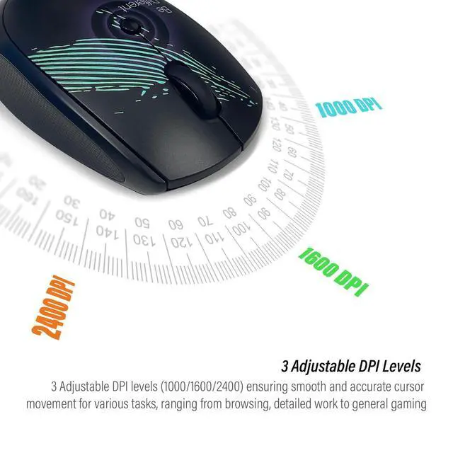 Alt view image 7 of 7 - Wireless Mouse (Bluetooth+2.4G) Rechargeable Portable Silent Computer Mouse with Quiet Click and 3 DPI for Laptop/PC/Mac/MacBook/Chromebook/Surface Pro/iPad/Tablet (Whale1)