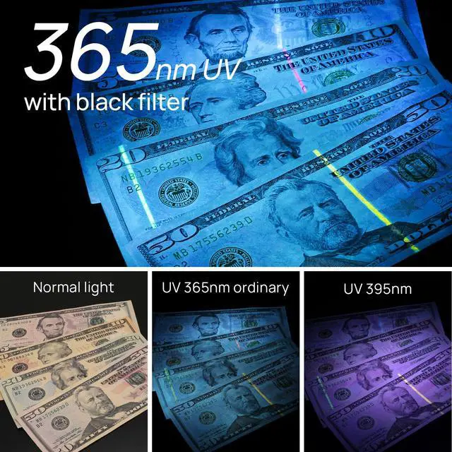 Alt view image 5 of 7 - UV Flashlight Black Light USB-C Rechargeable, 365nm LED Ultraviolet Blacklight, Portable Woods Lamp for Pet Urine Detection, Dry Stains, Bed Bug, Curing Resin and Gel Nails, Yooperlites