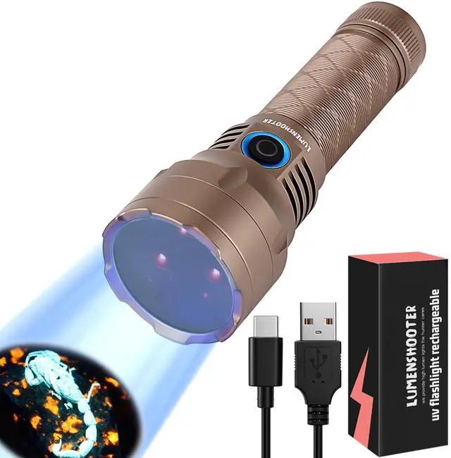 Main image of S3U UV Flashlight Blacklight, Rechargeable Powerful Handheld UV Light for Resin Curing, Pet Urine & Scorpion Detection, Rocks & Minerals Hunting (365NM)