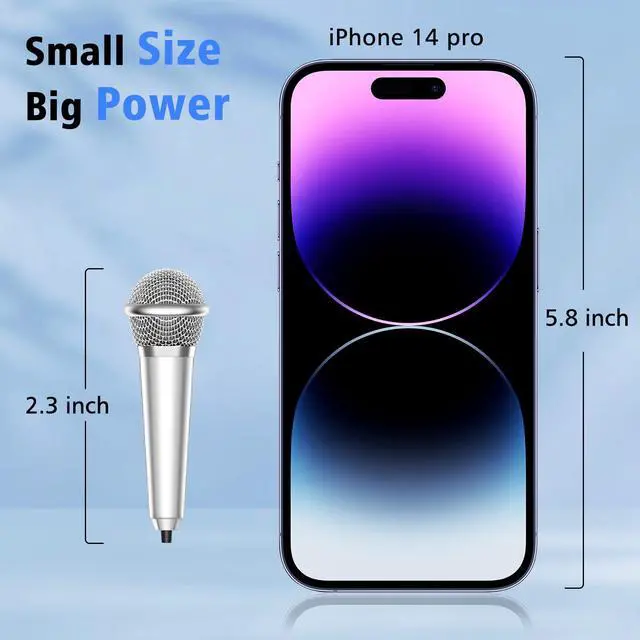 Alt view image 4 of 7 - 2-in-1 Mini Microphone for Android, iPhone 15, Laptop and PC, Portable Mini Mic for Vlogging, Karaoke, Video Recording with USB C & 3.5mm Jack (Lightning)