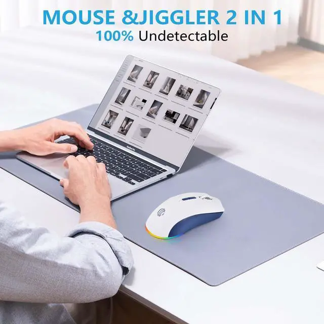 Alt view image 3 of 7 - Wireless Mouse, Rechargeable Mouse, Dual Mode Bluetooth 5.2 + 2.4G USB Silent Slim Mouse, Wireless Mouse for MacBook Air, Laptop, PC, Windows RGB, Ergonomic, Portable, 1600 DPI Bluetooth Mouse.