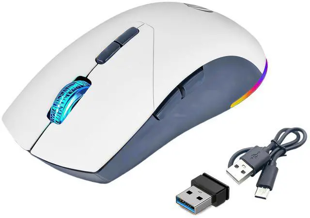 Main image of Wireless Mouse, Rechargeable Mouse, Dual Mode Bluetooth 5.2 + 2.4G USB Silent Slim Mouse, Wireless Mouse for MacBook Air, Laptop, PC, Windows RGB, Ergonomic, Portable, 1600 DPI Bluetooth Mouse.