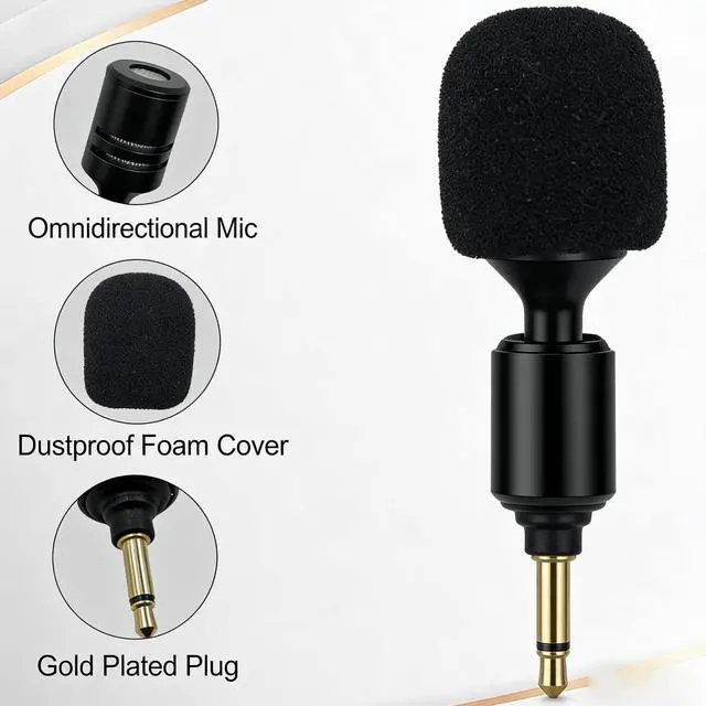Alt view image 4 of 7 - Replacement Microphone Compatible with Voice Amplifier 3.5mm 2 Pole Mic Portable Mini Microphone with Portable Voice Amplifier Wireless Transmitter for Teachers