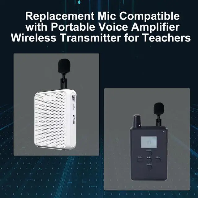 Alt view image 2 of 7 - Replacement Microphone Compatible with Voice Amplifier 3.5mm 2 Pole Mic Portable Mini Microphone with Portable Voice Amplifier Wireless Transmitter for Teachers