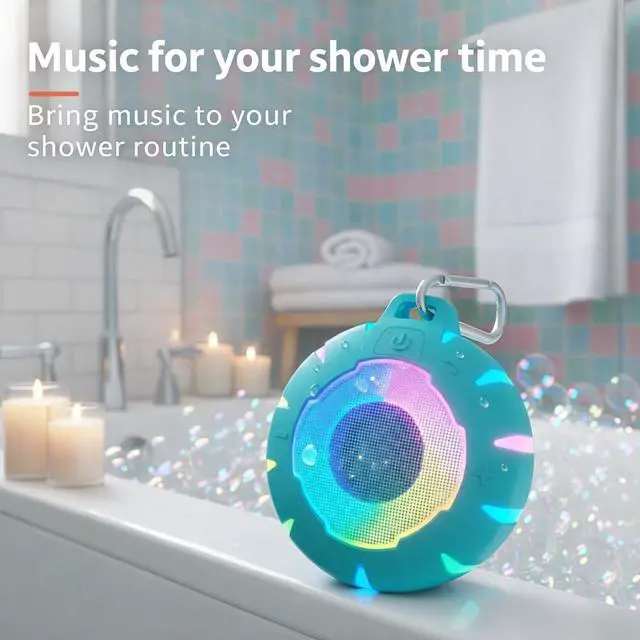 Alt view image 2 of 7 - Waterproof Shower Bluetooth Speaker, Durable & Portable with Clear Sound, Ideal for Shower, Pool, Beach & Kayaking Great Gift for Girls, Women & Men