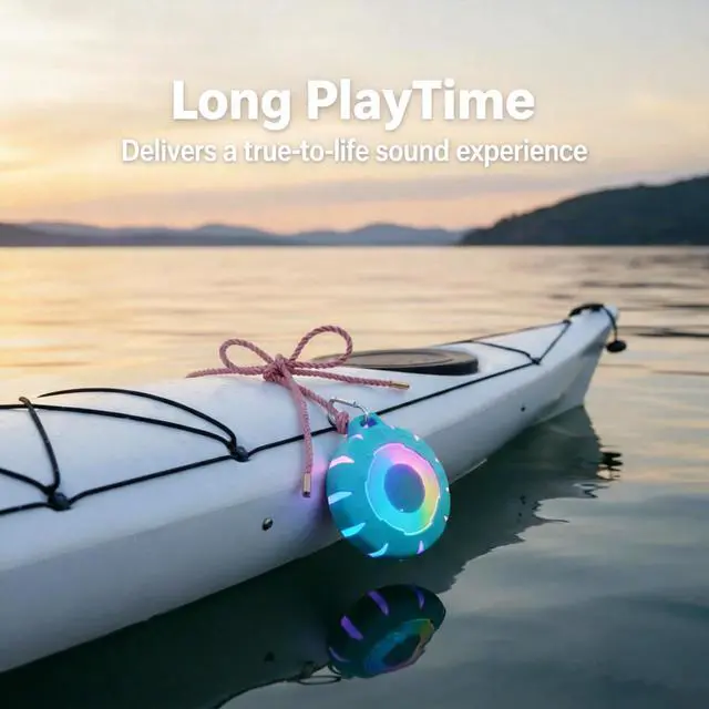 Alt view image 7 of 7 - Waterproof Shower Bluetooth Speaker, Durable & Portable with Clear Sound, Ideal for Shower, Pool, Beach & Kayaking Great Gift for Girls, Women & Men