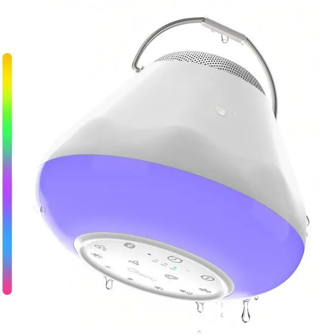 Main image of Shower Speaker Bluetooth Waterproof with 5 White Noise Sounds & 4 LED Light Modes | Portable Speaker for Bathtub, IPX6 Waterproof, Smart Bath Timer, Relaxation Spa Gifts for Women Men