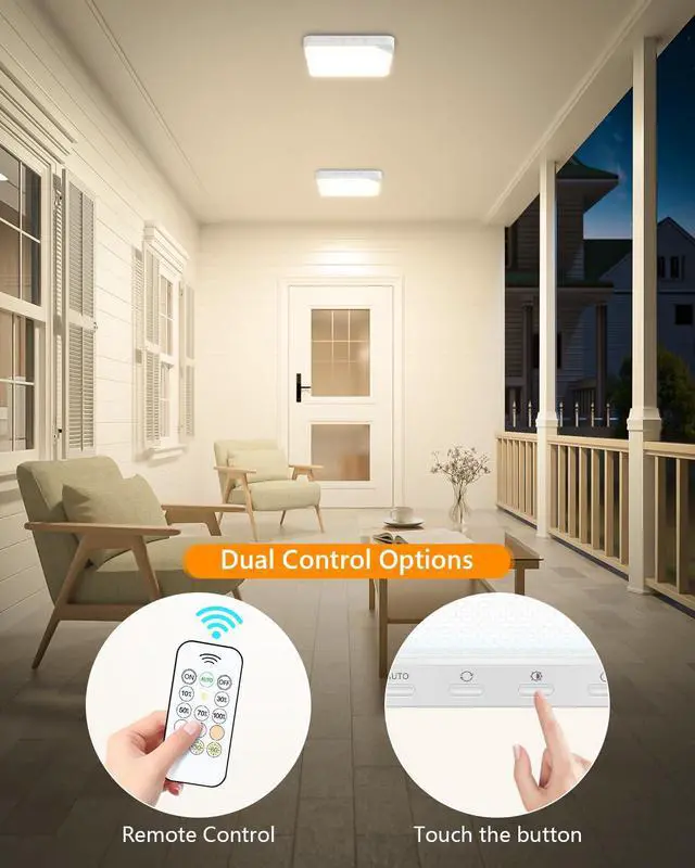 Alt view image 7 of 7 - Rechargeable 6W Motion Sensor Ceiling Light Indoor, Wireless Magnetic Stick on Closet Light, Remote Control for Color & Brightness, Battery Operated Light for Shower, Bathroom, Pantry, Hallway, 1-Pack