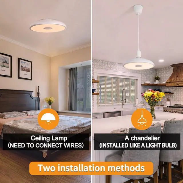 Alt view image 6 of 7 - Smart Waterproof LED Flush Mount Ceiling Light Fixture,with Bluetooth Speaker,11 Inch,18 watt,Dimmable Music Lamp,RGB Color Changing Light with Remote Control,for Bathroom,Shower,Bedroom