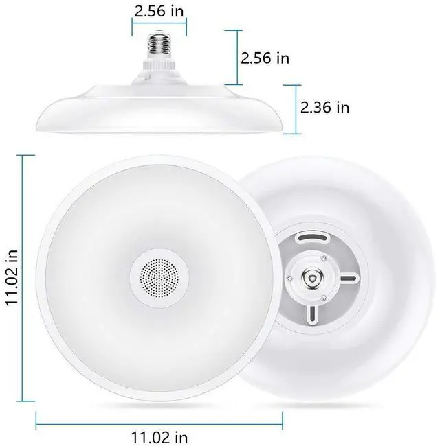 Alt view image 7 of 7 - Upgrade Waterproof Ceiling Light LED Music Ceiling Lamp with Bluetooth Speaker,FCC UL1598 Certified 18W Color Changing Light with Remote Control for Bathroom Shower Kitchen Outdoor ( Need Wired )