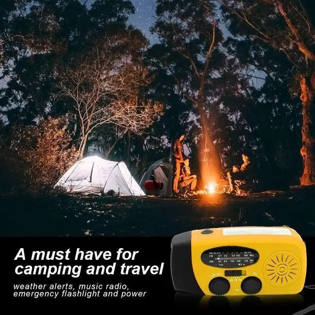 Alt view image 6 of 7 - Portable Solar Emergency Weather Radio Upgrade Hand Crank AM/FM NOAA Survival Radio with 2000mAh Cellphone Charger LED Flashlight Battery Indicator for Home Camping Earthquake