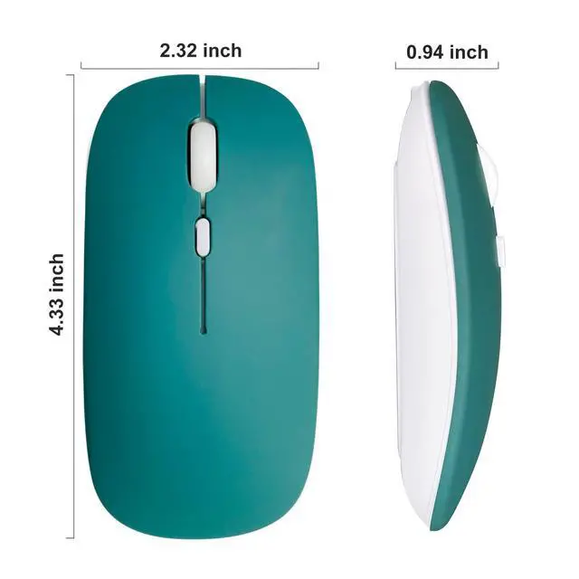 Alt view image 4 of 5 - Wireless Bluetooth Mouse for iPad/MacBook Pro/Air/Laptop/pc Rechargeable Silent Mouse Portable Slim for Surface Pro/Lenovo/Samsung Tablet (Jade Green)