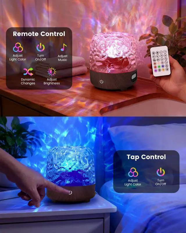 Alt view image 4 of 7 - Waterproof Shower Lamp, 16 Colors Ocean Wave Effect Projector Light with Bluetooth Music Speaker for Bedroom Relaxing Shower