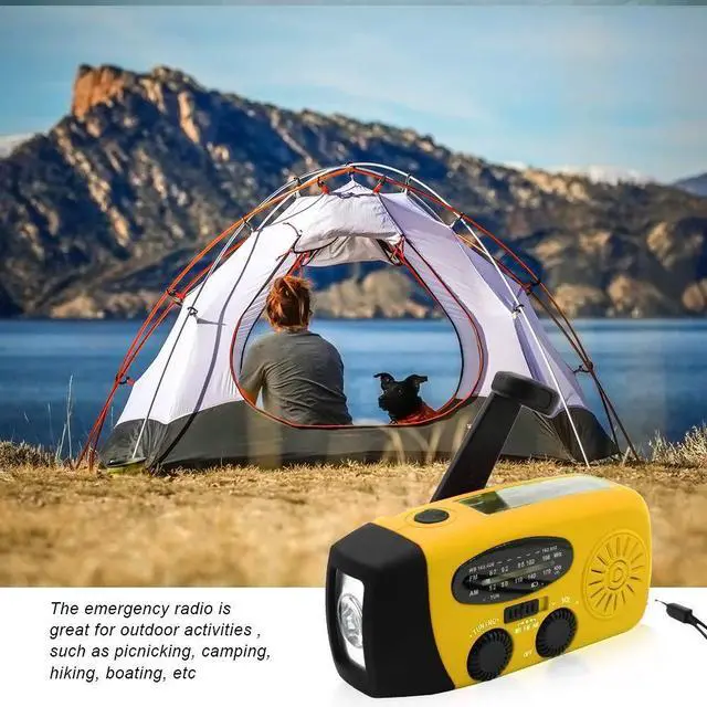 Alt view image 5 of 7 - Portable Solar Emergency Weather Radio Upgrade Hand Crank AM/FM NOAA Survival Radio with 2000mAh Cellphone Charger LED Flashlight Battery Indicator for Home Camping Earthquake