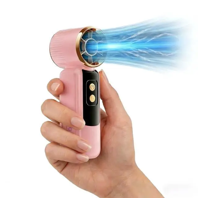 Main image of Portable Handheld Fan with 200,000 RPM High-Speed Motor, Mini Rechargeable Personal Fan, 6 Adjustable Speeds, LED Display, 3000mAh Battery, USB-C Pocket Fan for Travel, Makeup, Outdoor