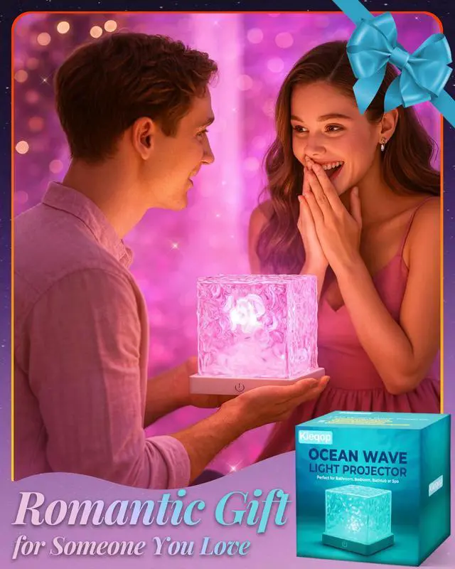 Alt view image 6 of 7 - Rechargeable Shower Light No Wiring, 16 Color Ocean Wave Projector Light Cordless, Waterproof Shower Mood light with Remote, Bathtub Lights for Relaxing Spa, Water Ripple Projector for Bathroom Decor