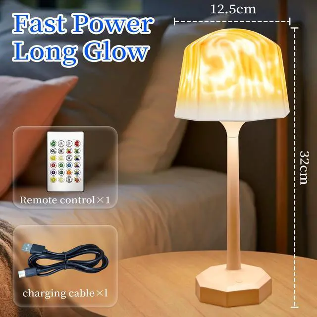 Alt view image 7 of 7 - Waterproof Shower Lamp with 16 Color Ocean Wave Projector,Rechargeable Shower Light with Remote & Touch Control,3 White Modes LED Light,USB-C Cordless Lights for Bathroom,Bedroom,Birthday Gift