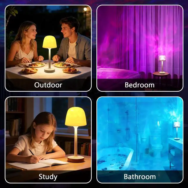 Alt view image 3 of 7 - Waterproof Spa-Like Shower Lamp,16 Color Ocean Wave Projector Night Light for Inside Shower,Rechargeable Shower Light with Touch & Remote Control for Room Decor,Gifts for Women, Couples